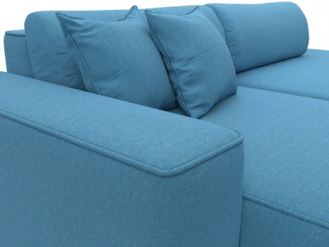 Диван угловой Лига-065 БП угол левый (ДСП,Рогожка/Голубой) Лига Диванов 134786L