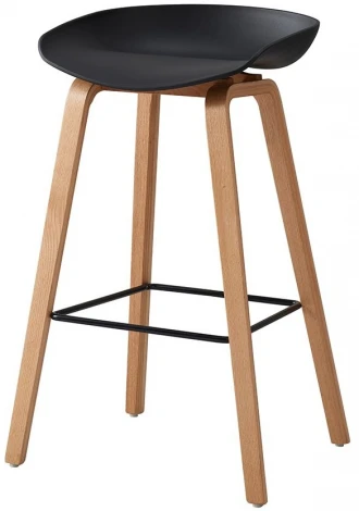 Стул барный ESF BY003 черный бук/матовый черный металл