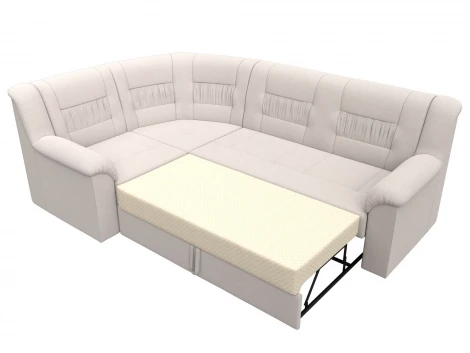 Диван угловой Карелия левый угол (ДСП,ЛДСП/Пластик/Замша/Бежевый) Лига Диванов 128142L