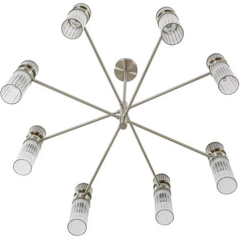 Потолочная люстра на штанге Lumion Denver 8277/8 сатин никель/прозрачный, металл/стекло Е14 8*40W 220V