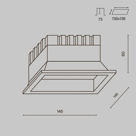 Встраиваемый светильник 18W Maytoni Okno DL056-18W3-4-6K-B (LED, 220V, IP44)