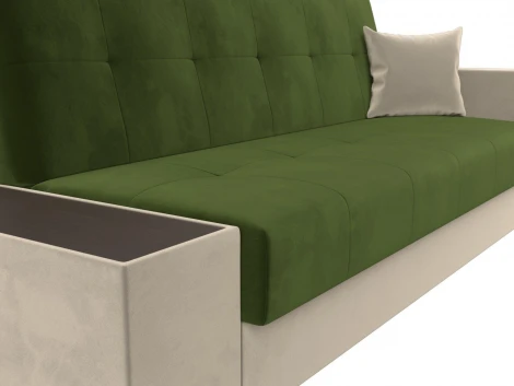 Диван-книжка Лига-020 стол слева (Зеленый,Бежевый/Микровельвет) Лига Диванов арт.118497L