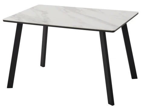 Стол ТИК ТАК 120 цвет Белый мрамор активный, керамика / Черный каркас M-City 64588