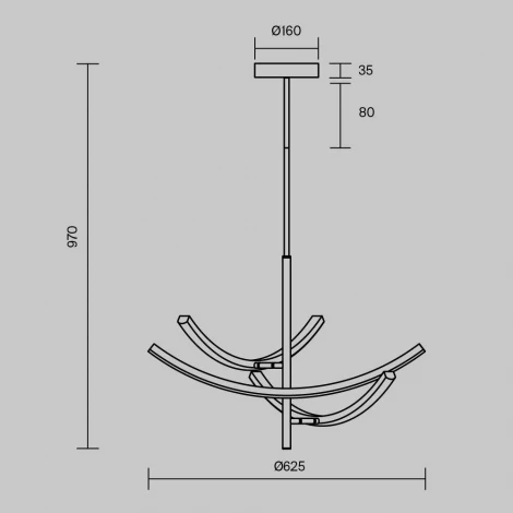 Потолочная люстра на штанге Maytoni Wabi MOD428PL-L27BK (LED, 220V)