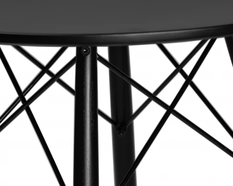 Стол обеденный DOBRIN CHELSEA`80 BLACK (столешница черная, основание черное) 108_BlackBase-TD-LMZL BLACK, цвет столешницы черный, основания черный