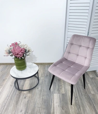 Обеденный стул M-City CHIC BLUVEL-91 сиреневый / черный каркас