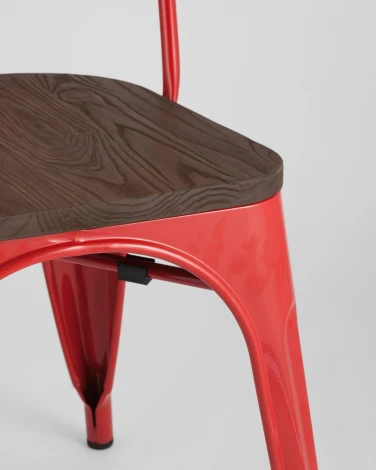 Стул Stool Group TOLIX WOOD красный глянцевый УТ000001188