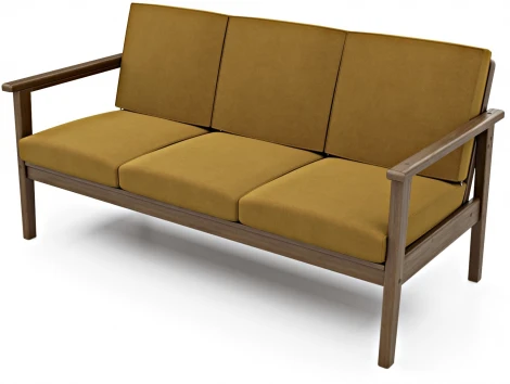 Диван Arsko прямой Лориан Б орех велюр горчичный