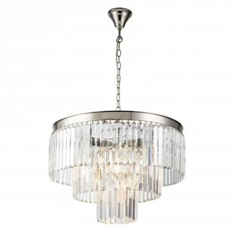 Подвесная люстра каскадная iLamp Triumph 7383/8P NIC (220V, хрусталь, на цепи)