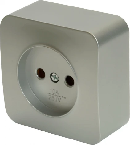 Розетка без заземления (серебро) Stekker София 49325