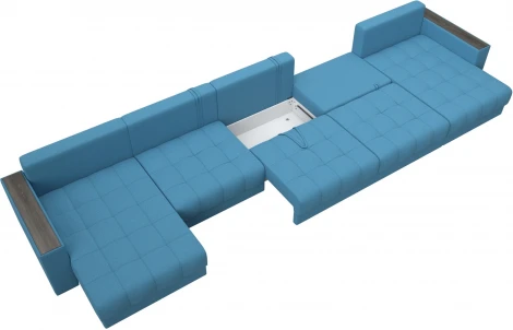 Диван П-образный с декором Лига-049 НПБ Мегалонг Лига Диванов (Рогожка) арт.128521