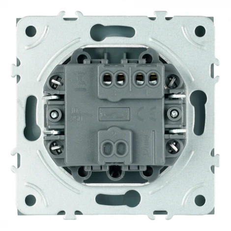 Выключатель одноклавишный самовозвратный (платиново-серый, soft touch) Stekker Эмили 50328