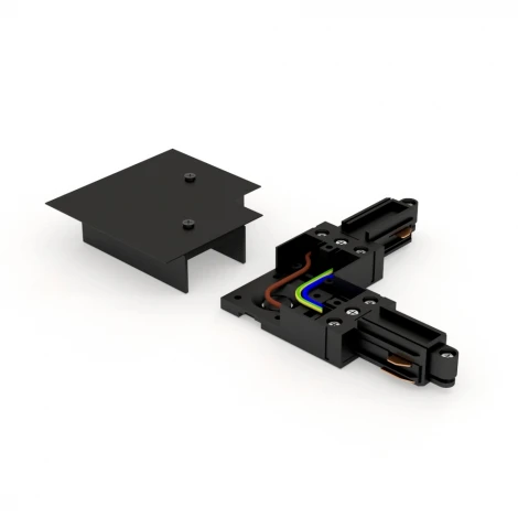 Соединитель-коннектор угловой для встраиваемого трека Black RAUMBERG KTK2LBk (220V)