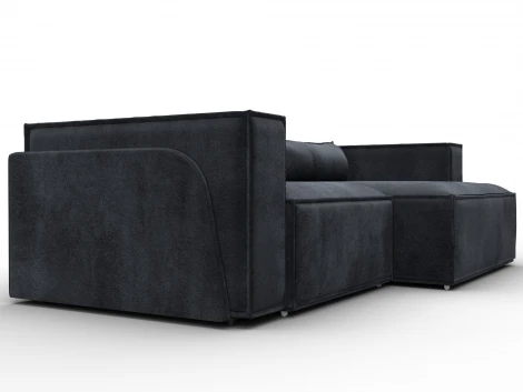 Диван угловой Лига-061 угол правый (ДСП,Брус,Фанера,Велюр/Темно-серый) Лига Диванов 131153