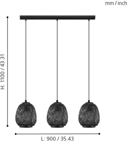 Подвесной светильник Eglo Dembleby 1 43266 (220V, на проводе, шарики)
