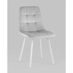 Стул Chilly велюр серебристый белые ножки Stool Group арт.УТ000039636