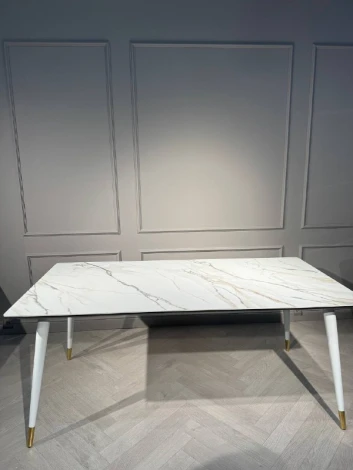 Стол обеденный IST-CASA Рио Гранд MC232-180WH, 180х90х76 см, белая керамика/золото