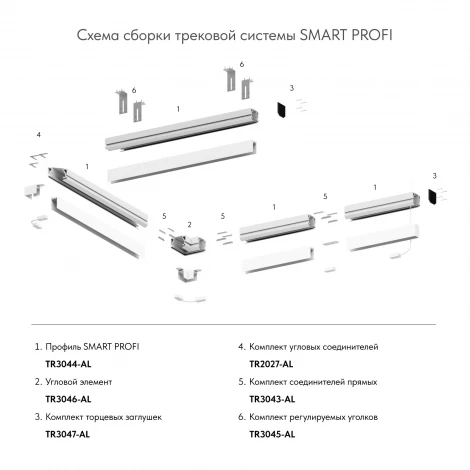 Угловое соединение для профиля Denkirs Smart Profi TR3046-AL