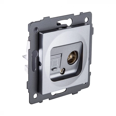 Розетка двойная TV (мама) + RJ45 серый Kollinger REA-012GY для Aspekt, Eleganz, Reflex
