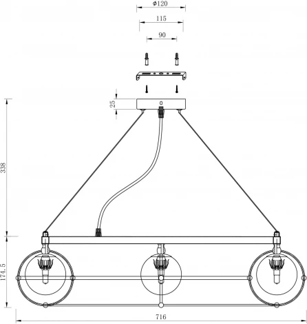 Подвесная люстра Maytoni Carcass MOD312PL-10GCH