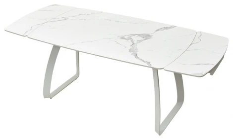 Стол LUGO 140 GLOSS STATUARIO WHITE SINTERED STONE/ WHITE