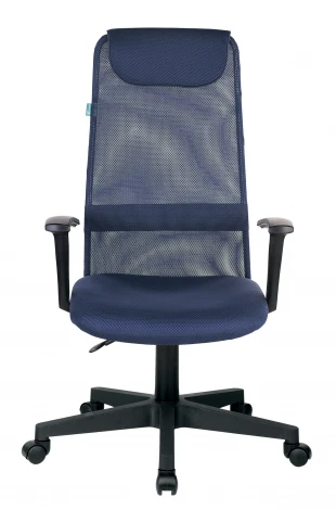 Кресло руководителя Бюрократ KB-8 синий TW-05N TW-10N сетка/ткань с подголов. крестовина пластик
