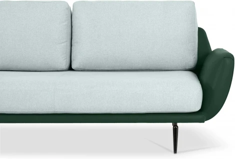 Диван Ispani угловой левый ОГОГО (арт.799381), (Ткань,Экокожа/Серый,Зеленый)