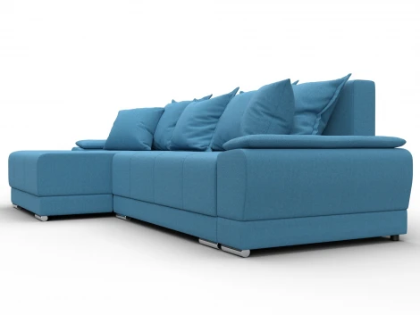 Диван угловой Лига-119 угол левый (ДСП,Брус,Фанера,ЛДС,Рогожка/Голубой) Лига Диванов 137087L