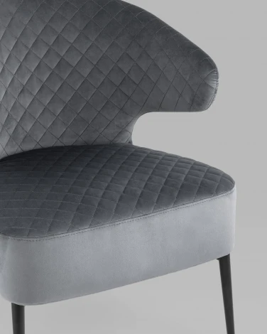 Кресло Stool Group лаунж Royal велюр тёмно-серый УТ000035298