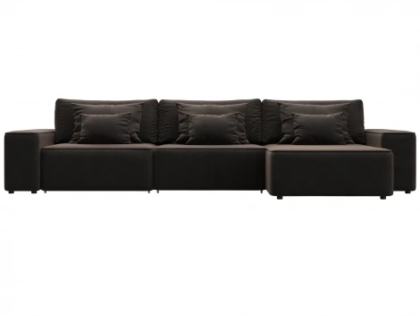 Диван угловой Лига-074 угол универсальный (ДСП/Пластик/Велюр/Коричневый) Лига Диванов 129864