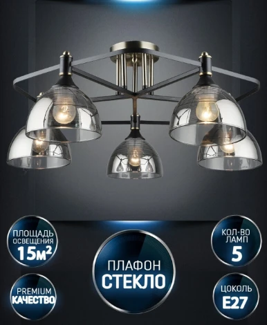 Потолочная люстра Wedo Light Giordzhi WD3620/5C-AB-BK-SMK