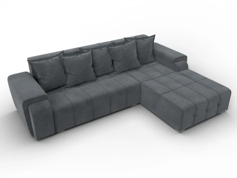 Диван угловой Лига-121 правый угол (ДСП,Брус,Велюр/Светло-серый) Лига Диванов 137355