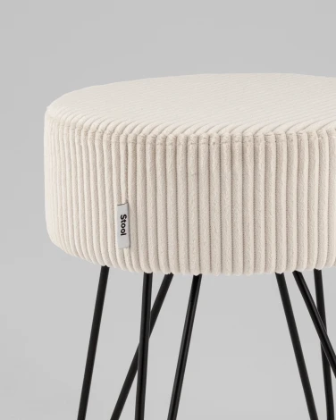 Пуф Stool Group Спейси велюр рельефный светло-серый арт.УТ000040018