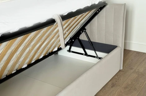 Кровать с подъемным механизмом Твикс (Софа) 90х200 см Mebelson (ДСП,Велюр/Серый) арт.170618,2173