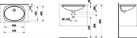 Раковина Laufen Birova 8.1119.1.000.000.1 встраиваемая снизу