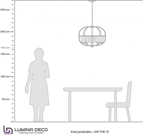 Подвесная люстра Lumina Deco LDP 1141-5 BK+MD