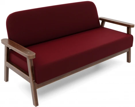 Диван Arsko прямой Флори М орех велюр бордовый