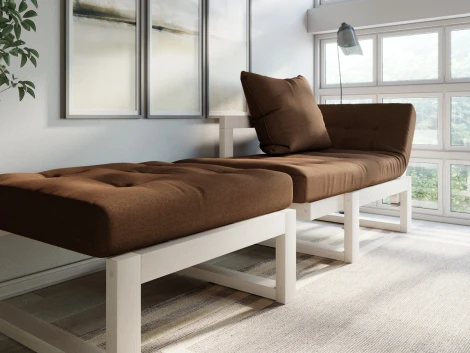 Кресло Arsko Амбер беленый дуб коричневая рогожка