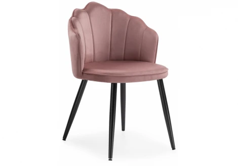 Обеденный стул на металлокаркасе Woodville Shell dark pink / black 11989