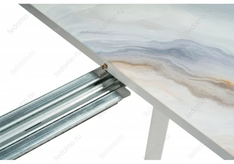 Стеклянный стол Woodville Кловис кианит / белый 474328