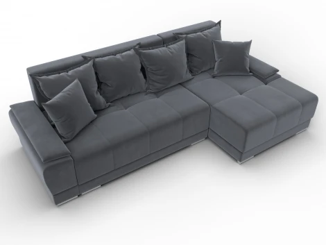 Диван угловой Лига-119 угол правый (ДСП,Брус,Фанера,ЛДС,Велюр/Серый) Лига Диванов 137092