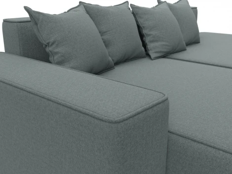 Диван угловой Лига-079 угол левый (ДСП/Пластик/Рогожка/Серый) Лига Диванов 129813L