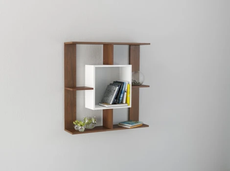 Полка ТЭКС навесная ПН-1, орех донской/белый