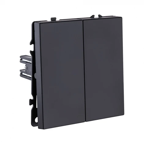 Выключатель кнопочный 2-клавишный 10А/250В черный матовый Kollinger Eclipse EC-025BK