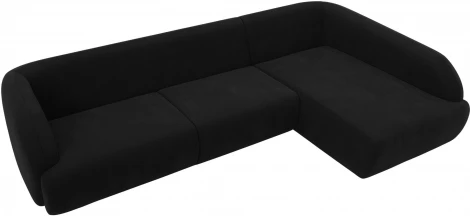 Диван угловой Лига-041 правый угол (Черный/Микровельвет) Лига Диванов арт.122180