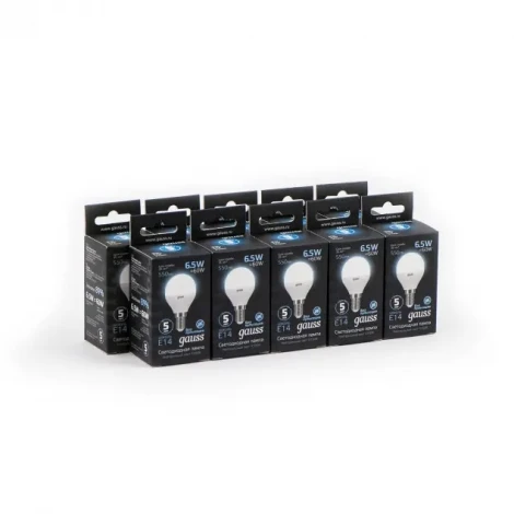 Лампочка светодиодная E14 6,5 Вт 640 lm 4100K нейтральное свечение Gauss 105101207