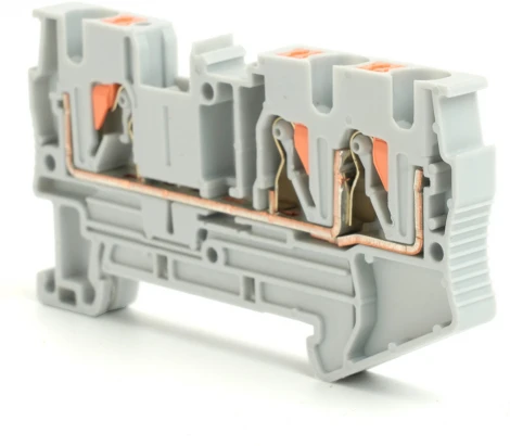 Зажим пружинный 3-х проводной проходной Stekker 49244