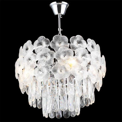 Подвесная люстра хрустальная Reluce 02447-0.4-04 CH (220V, на цепи)