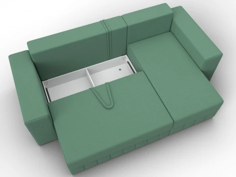 Диван угловой Лига-076 угол универсальный (ДСП/Пластик/Рогожка/Зеленый) Лига Диванов 129839