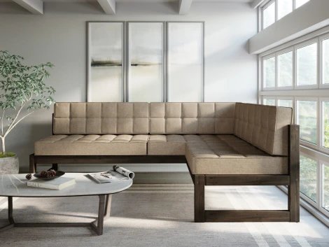 Диван Arsko угловой Сега У венге рогожка бежевая